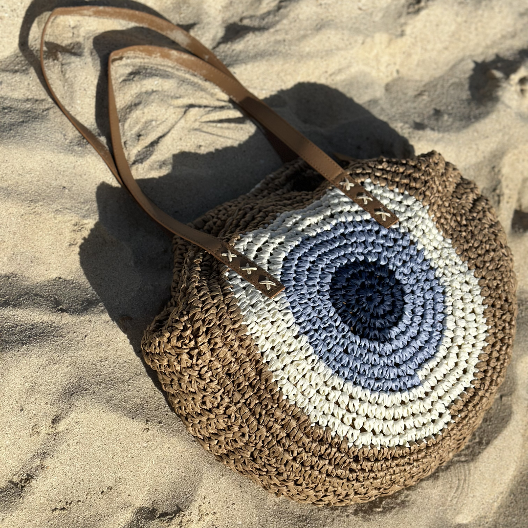 EVIL EYE STRAW BAGS