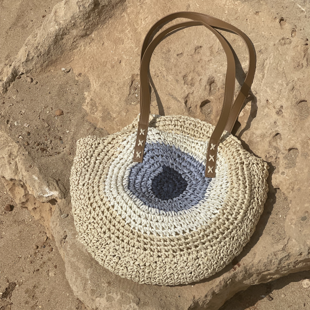 EVIL EYE STRAW BAGS